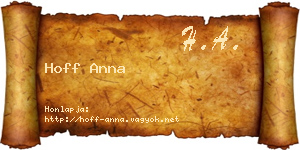 Hoff Anna névjegykártya